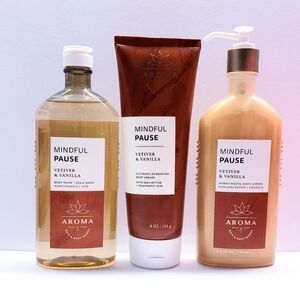 Bath & Body Works VETIVER & VANILLA Body Cream, Body Lotion, Body Wash (3 pcs)
